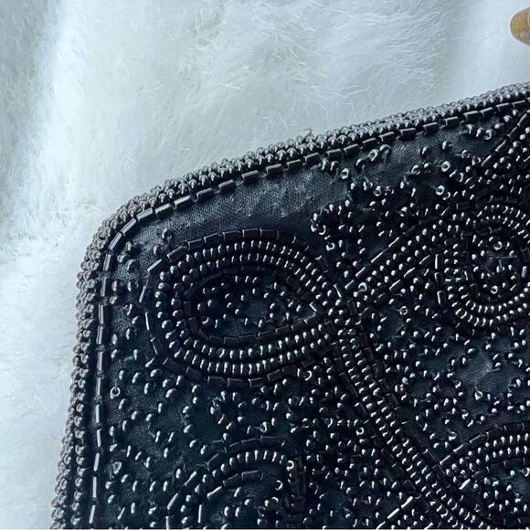 VINTAGE WALBORG beaded black CLUTCH Hand Made in W Germany - Picture 12 of 16